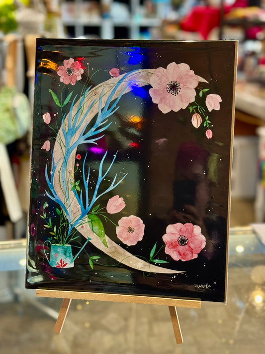 Olympia- Meera Lee Patel: Floral Moon Art Print