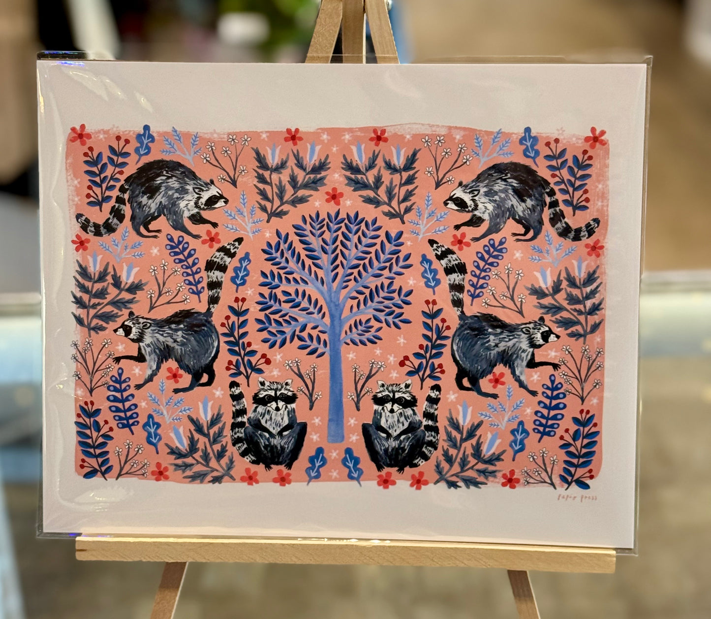 Olympia-Papio Press: Folk Raccoons Art Print