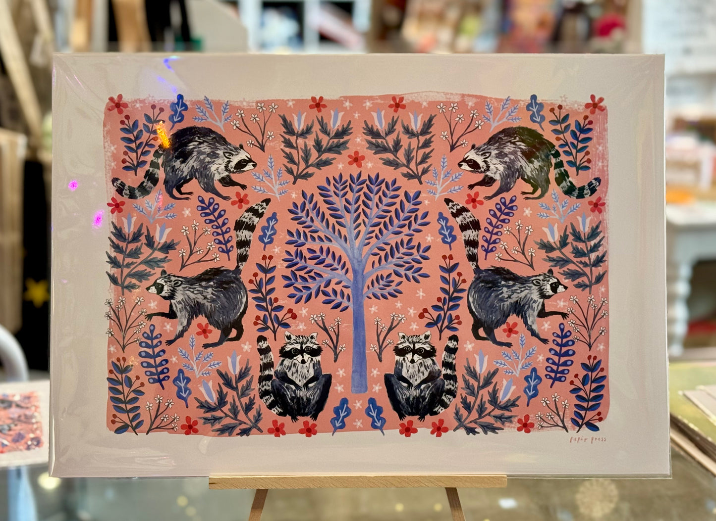 Olympia-Papio Press: Folk Raccoons Art Print