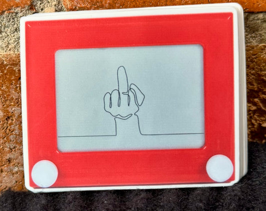Nostalgia Sticker Series- Etch-a-Sketch Middle Finger