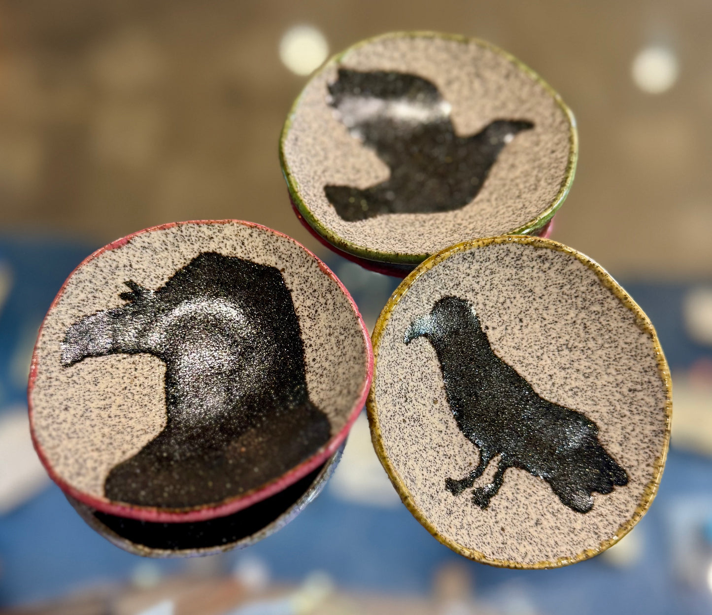 Spunky Sloth Ceramics- Porcelain Raven Dishes