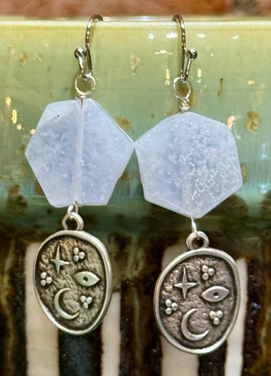 Blossom Designs Quartz Moon Earrings