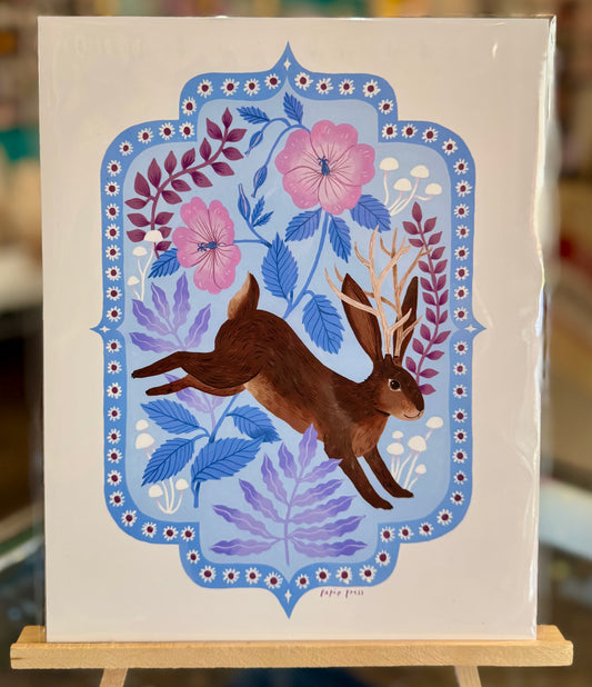 Olympia- Papio Press: Floral Jackalope Print