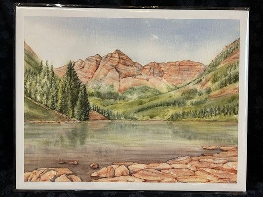 Ivywild Studio- 11"x14" Watercolor Print- Maroon Bells