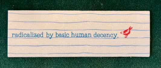 Radicalized by basic human decency sticker
