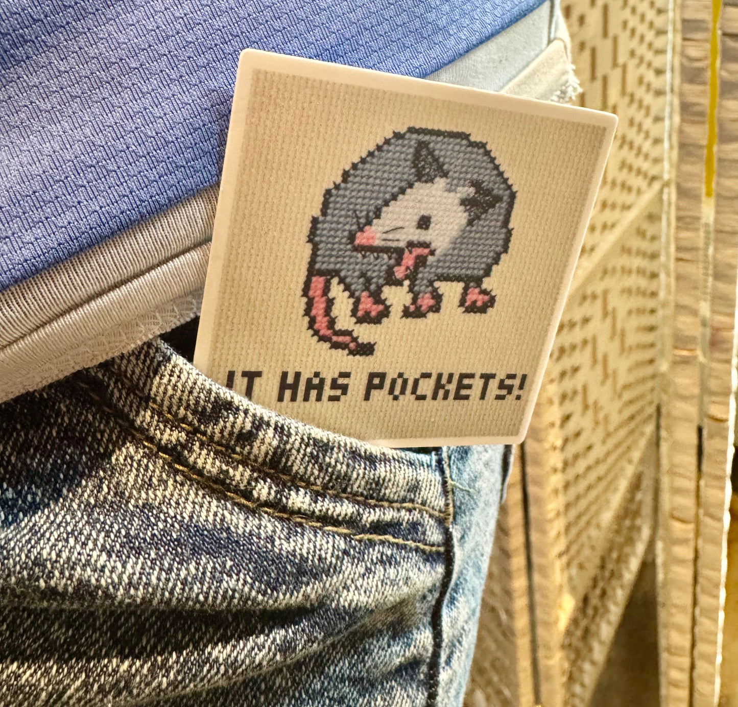 It Has Pockets Possum Sticker