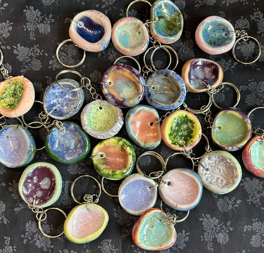 Spunky Sloth Ceramics- Worry Stone Keychains