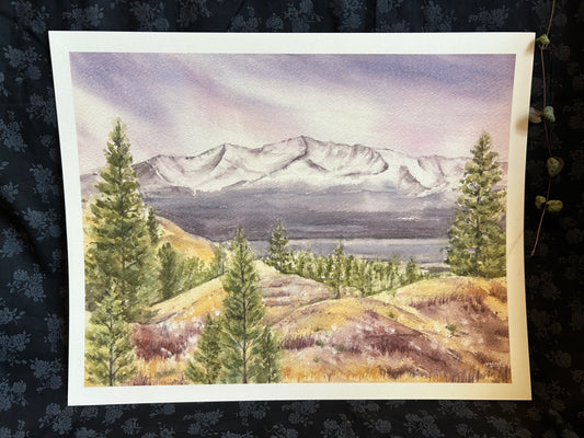 Ivywild Studio- 11"x14" Watercolor Print- Mount Massive