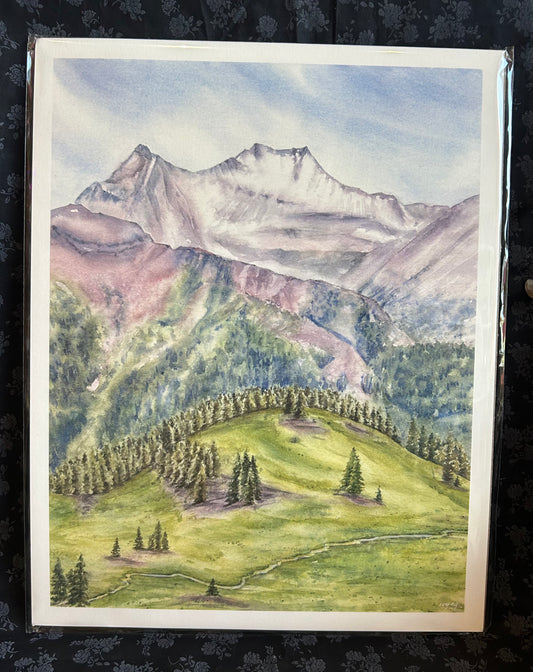 Ivywild Studio- 11"x14" Watercolor Print- Snowmass Mountain