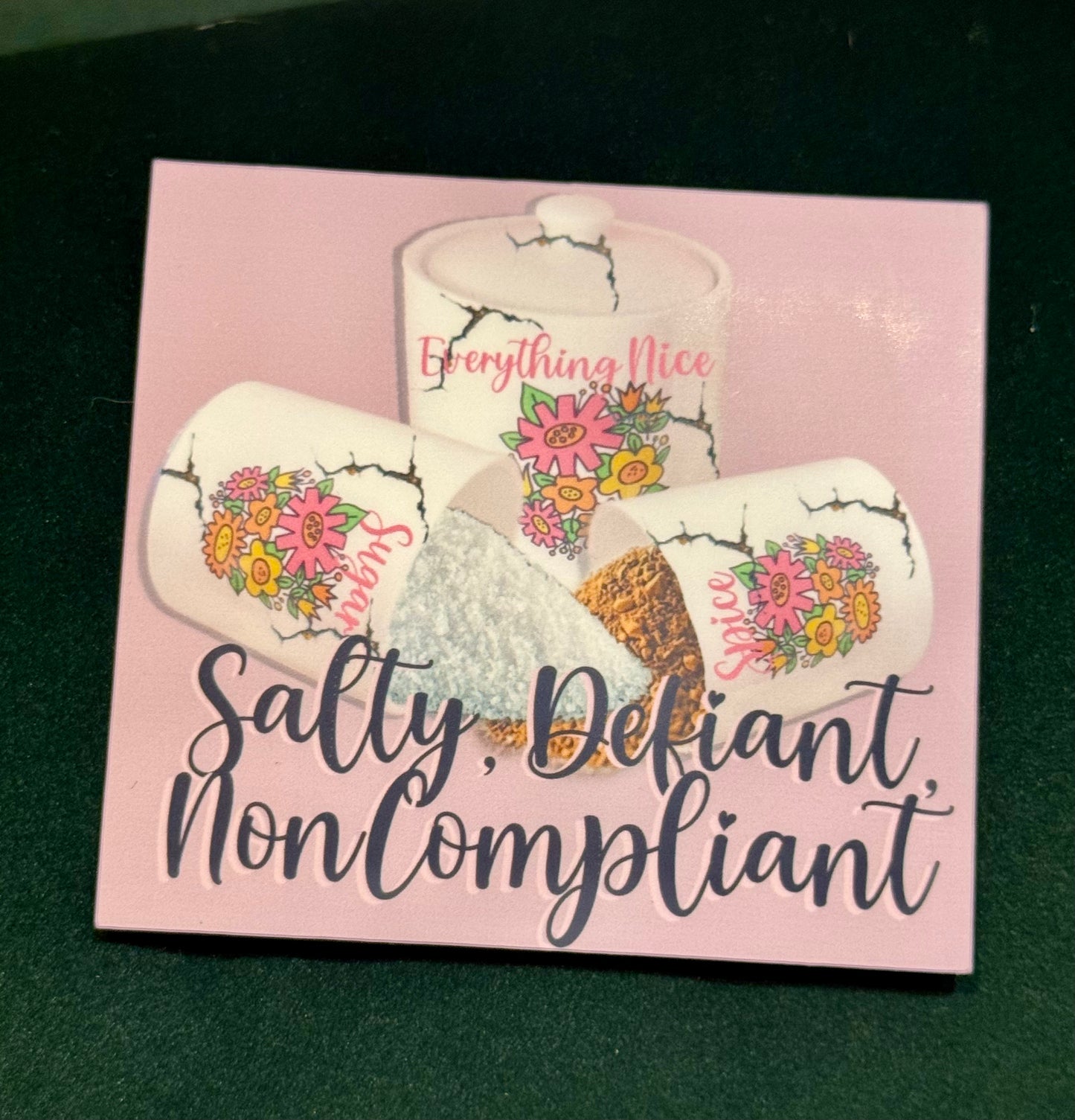 Salty, Defiant, and NonCompliant Sticker