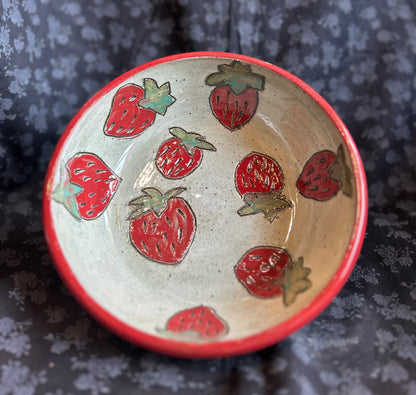 Nitra Olsen Ceramics- Strawberry Bowl 8"