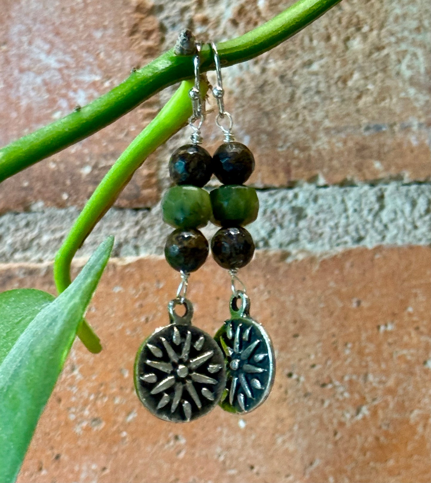 Blossom Designs Raw Ruby & Jasper Sun Earrings