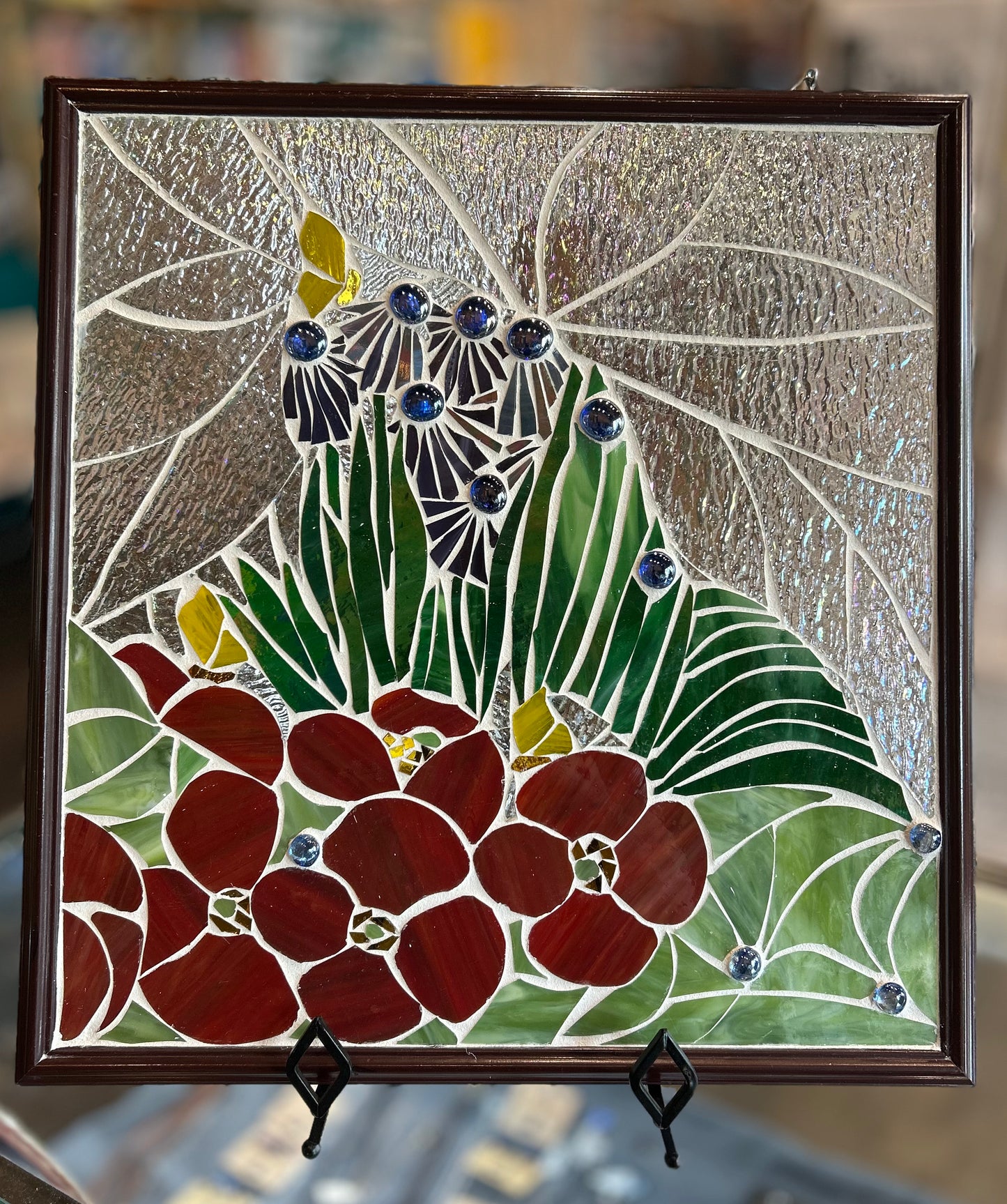 Carol Foster- Purple & Red Flower Stained Glass