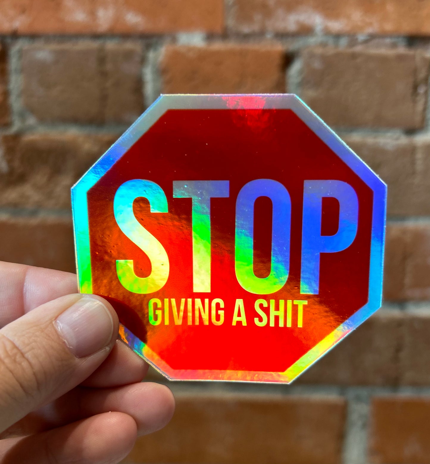 Scattered Mind Stop Giving a Shit Holographic Sticker