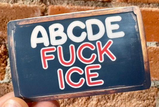 ABCD FUCK ICE Sticker