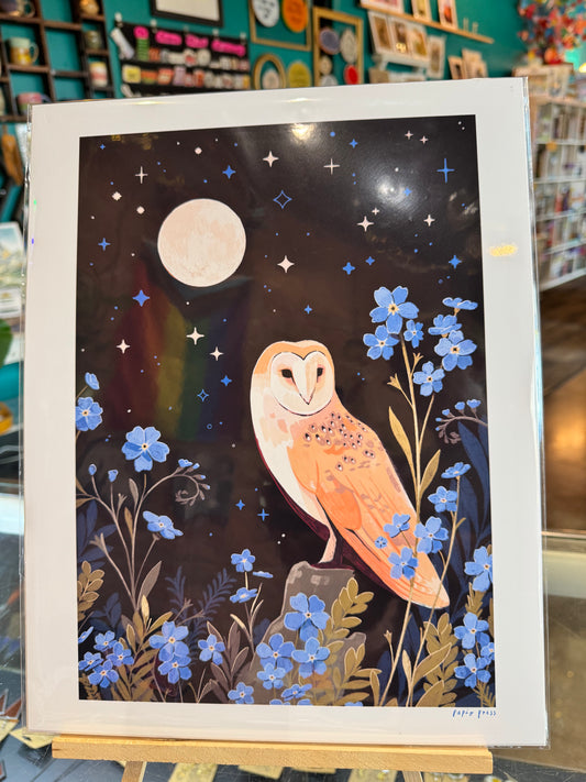 Olympia- Papio Press: Floral Owl Art Print
