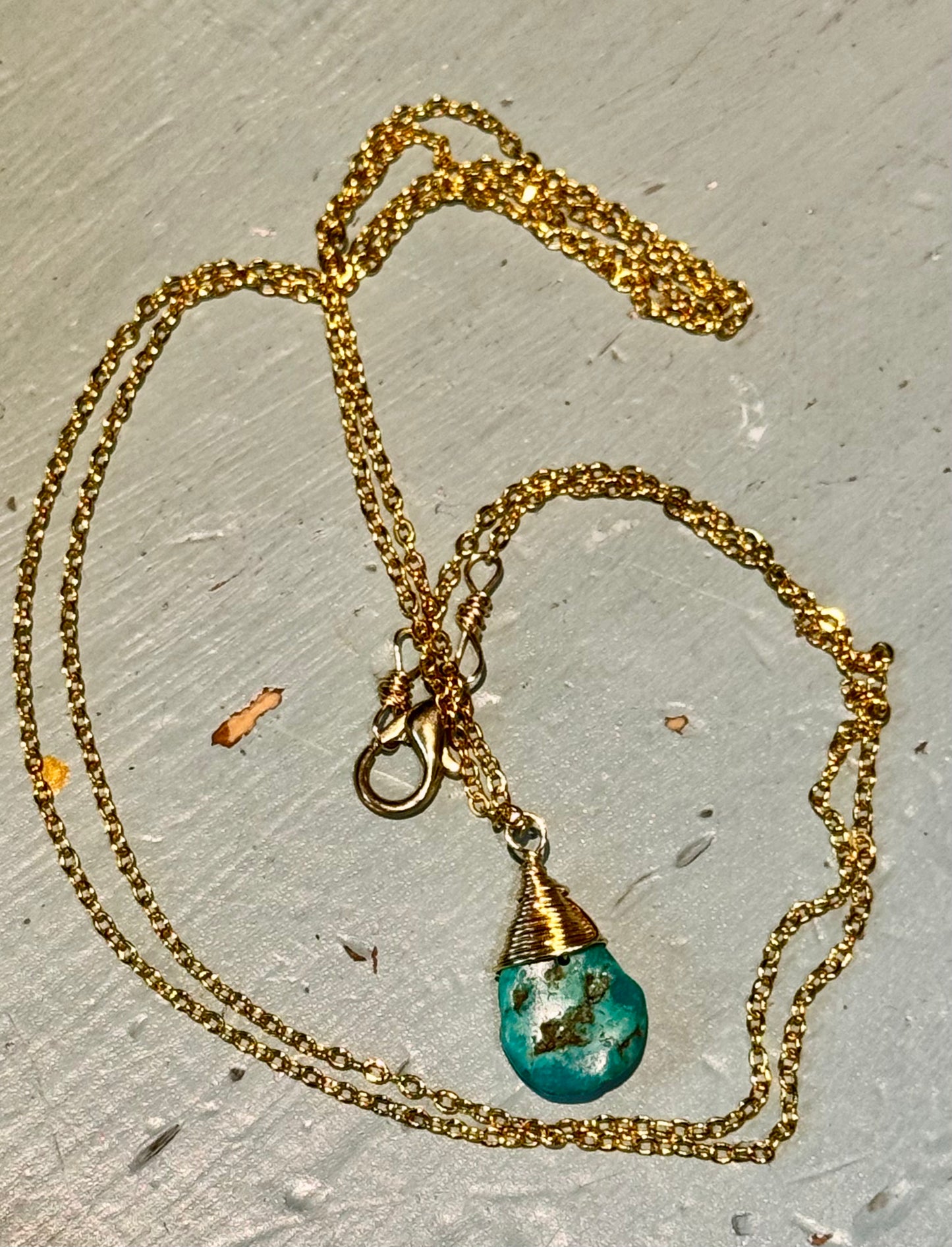 Blossom Designs Turquoise Wrapped Necklace