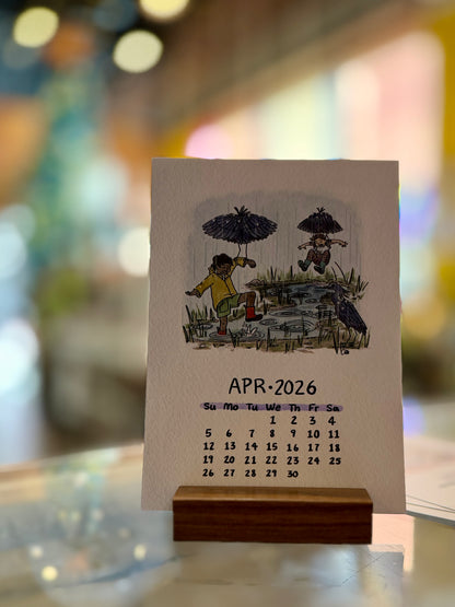 Doodled By Carrie- 2026 Neighbors from the Zoo Desk Calendar