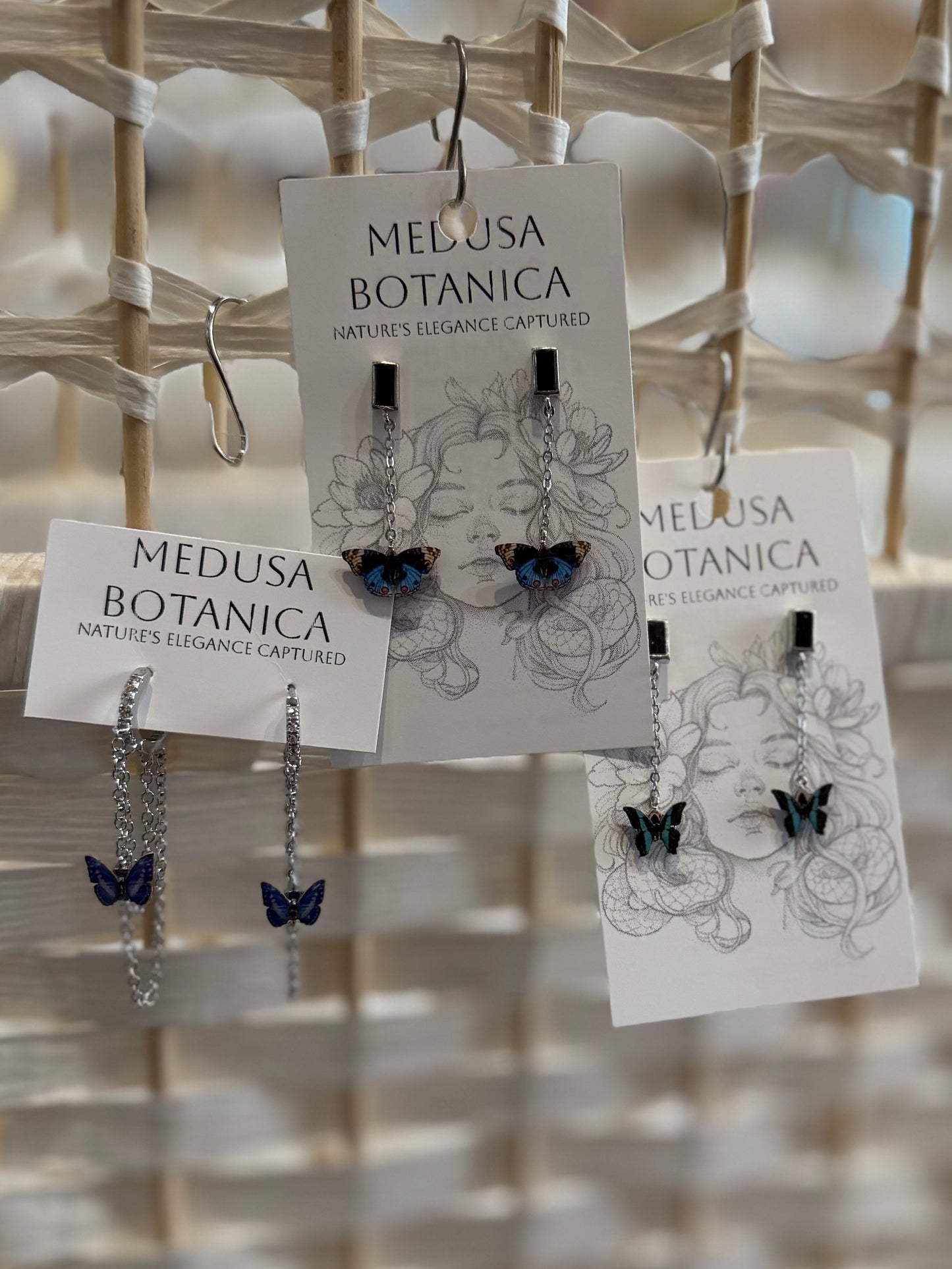 Medusa Botanica- Butterfly Dangle Earrings