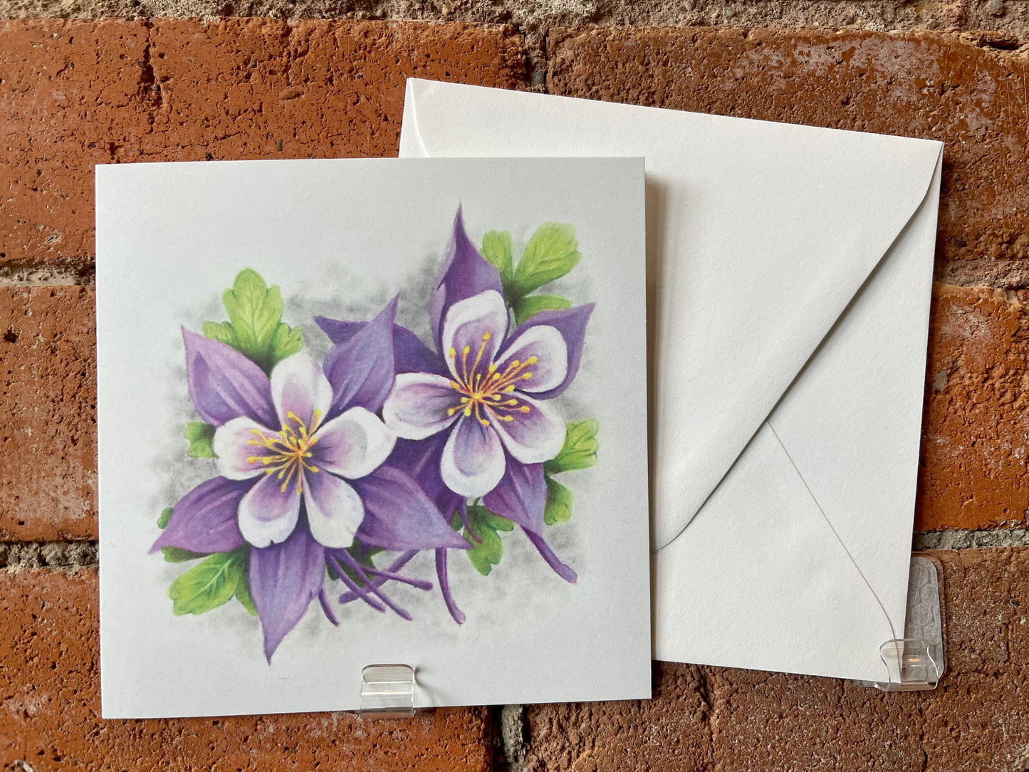 Native Fauna Art- Columbine Flowers Greeting Card