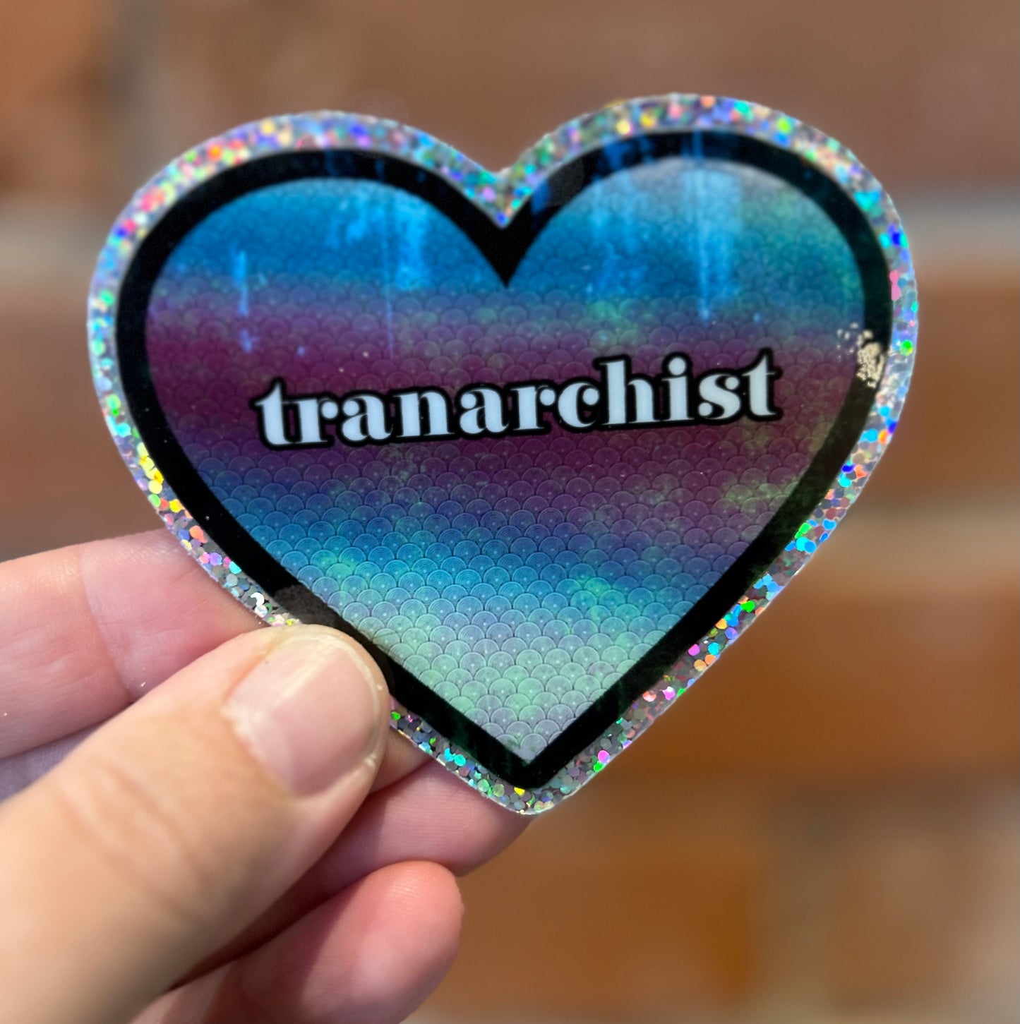 Scattered Mind Tranarchist Heart Sticker