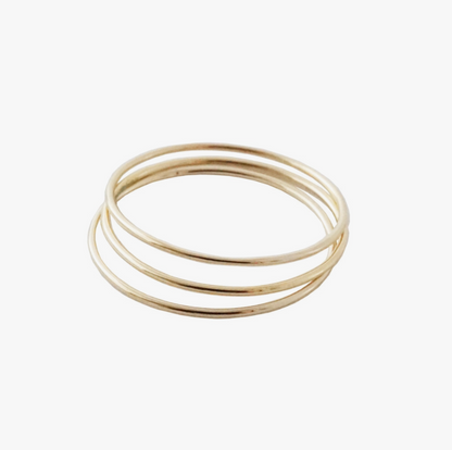Honey Cat- Thin Stacking Ring- 18k Gold