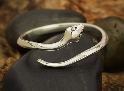 Nina Designs- Adjustable Simple Snake Recycled Sterling Silver Ring