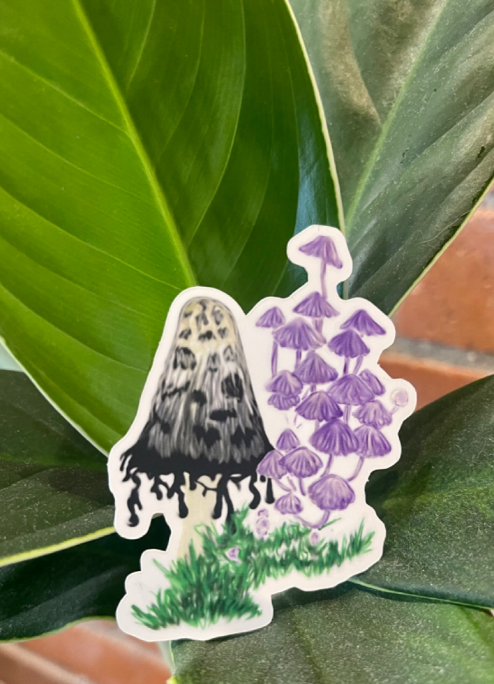 Inky Cap Mushroom Sticker