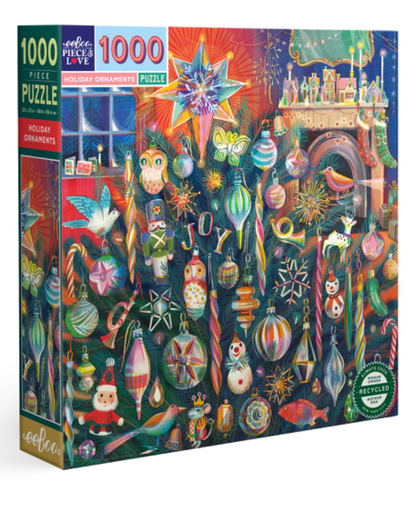 eeBoo- Jigsaw Puzzle 1000 pc Holiday Ornaments