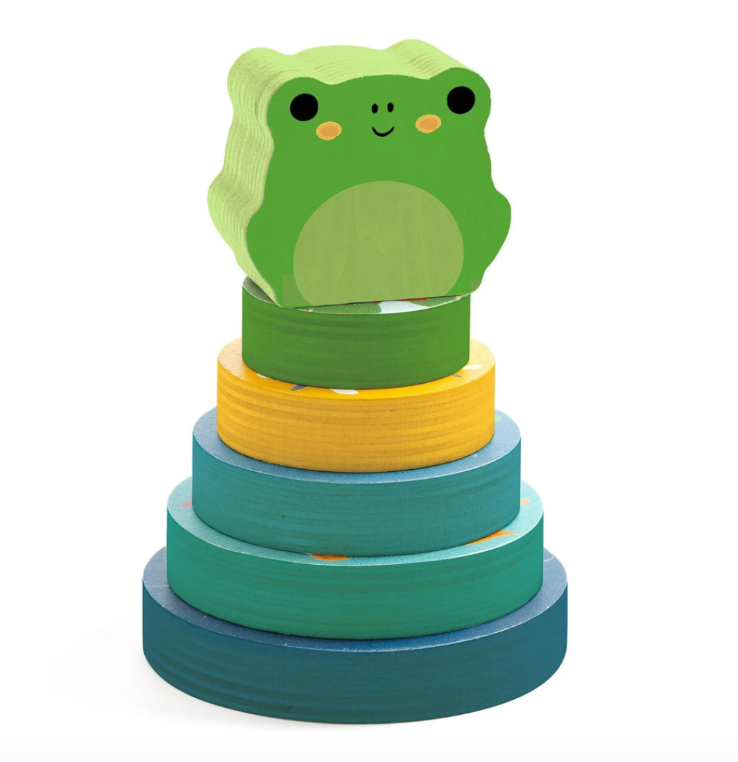 Djeco- Puzz & Stack Rainbow Wooden Puzzle