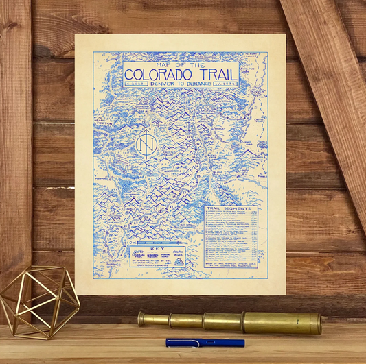 Cryptocartography- Colorado Trail 11"x14" Art Print