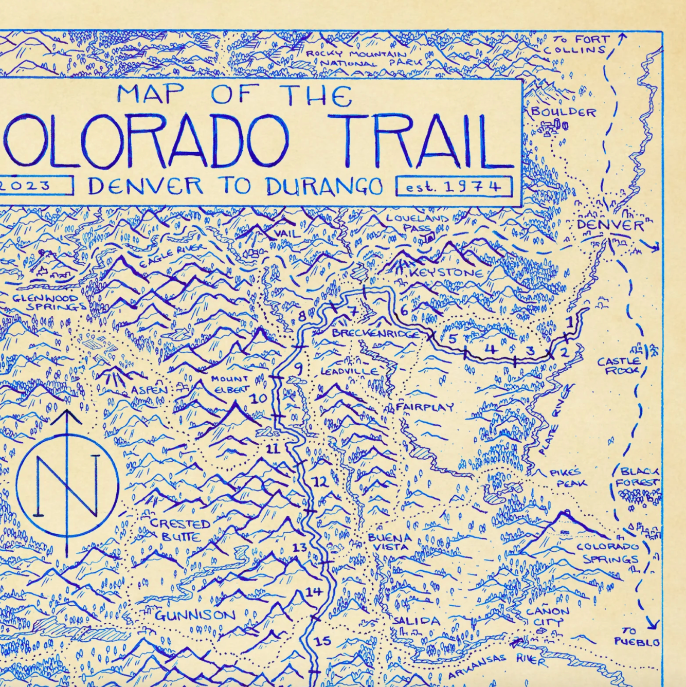 Cryptocartography- Colorado Trail 11"x14" Art Print