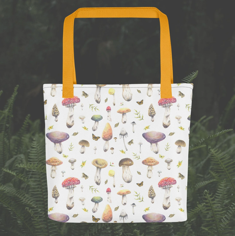 Native Fauna Art- Mushroom and Toadstools Tote Bag