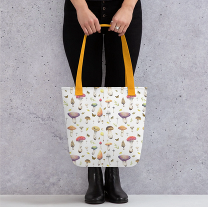 Native Fauna Art- Mushroom and Toadstools Tote Bag