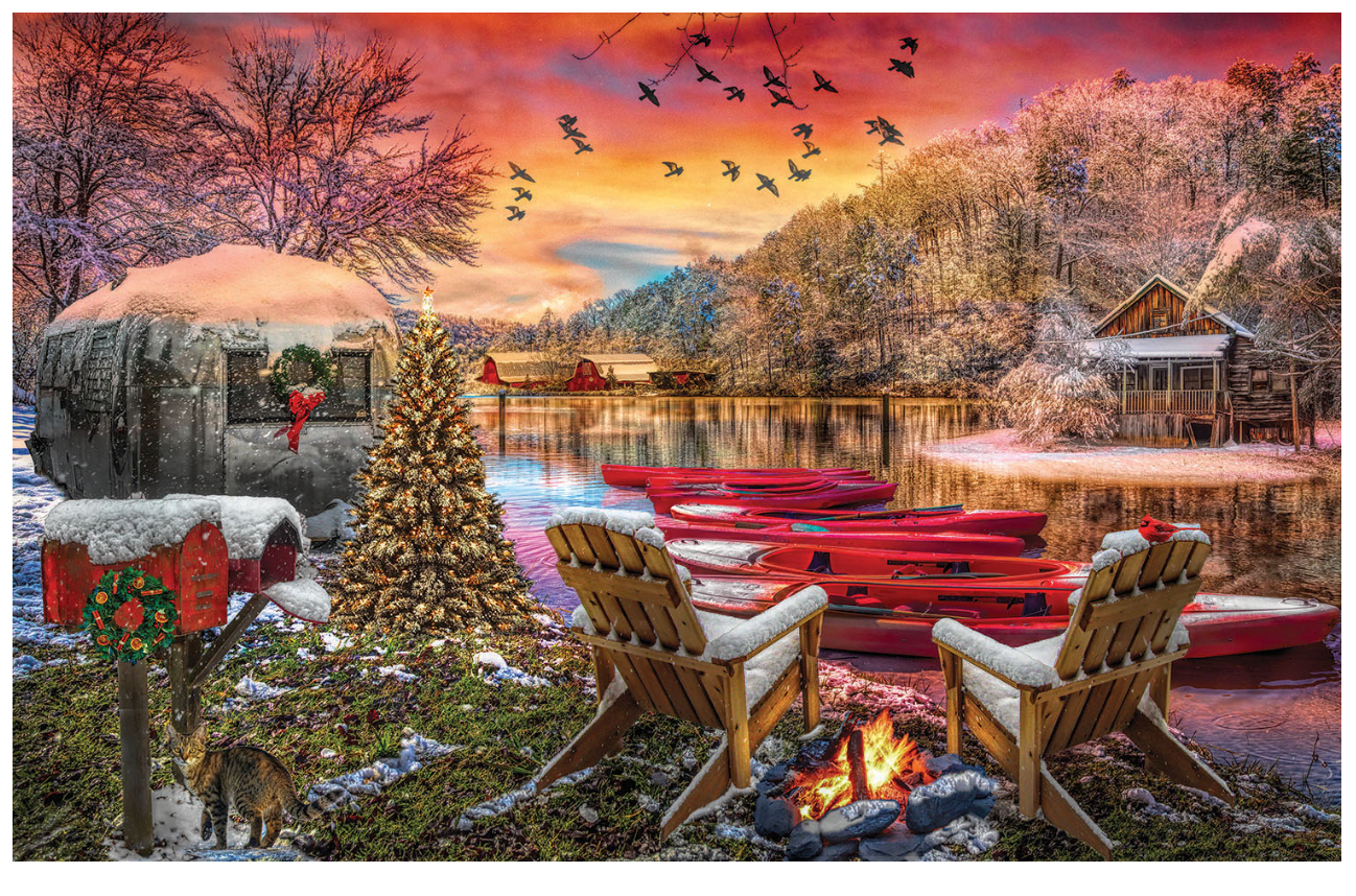 SunsOut-  1000 pc Christmas Eve Camping