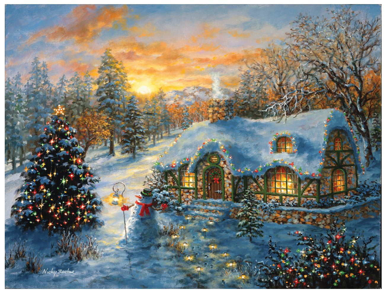 SunsOut-  500 pc Christmas Cottage