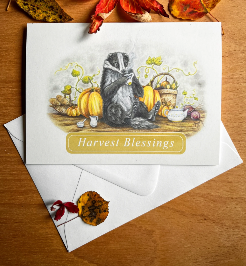 Native Fauna Art- "Harvest Blessings" - Greeting Card