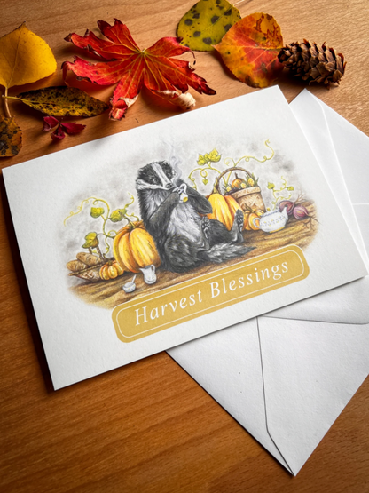 Native Fauna Art- "Harvest Blessings" - Greeting Card