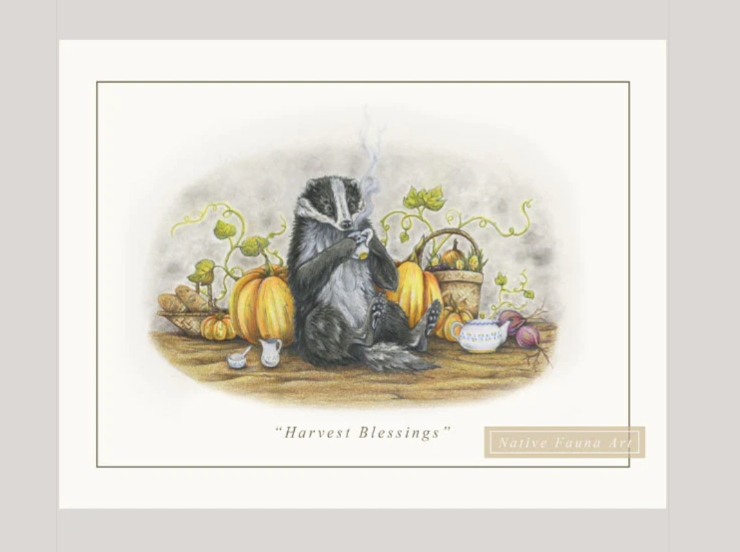 Native Fauna Art- 8"x6" Harvest Blessings Print