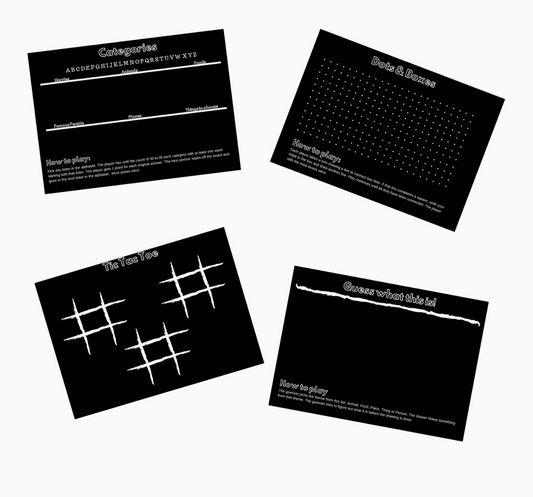 Imagination Starters- Chalkboard Travel Games Travel Mat - Set of 4