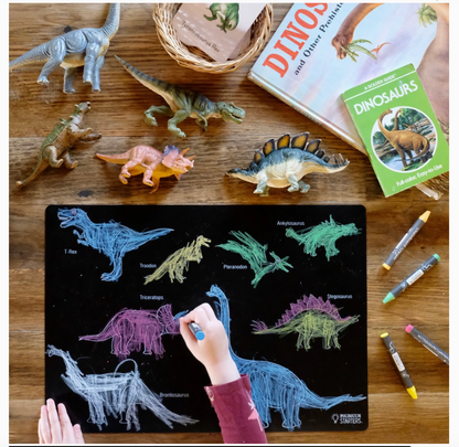 Imagination Starters- Reusable Coloring Placemats: Dinosaurs