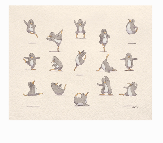 Doodled By Carrie- Art Prints-Penguin Ballet