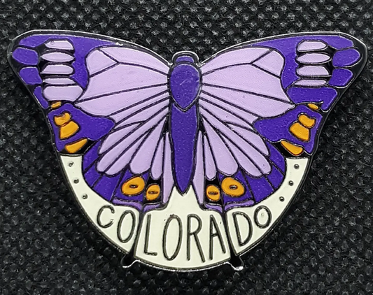 FSGC Enamel Pin- Colorado Butterfly Purple Streak