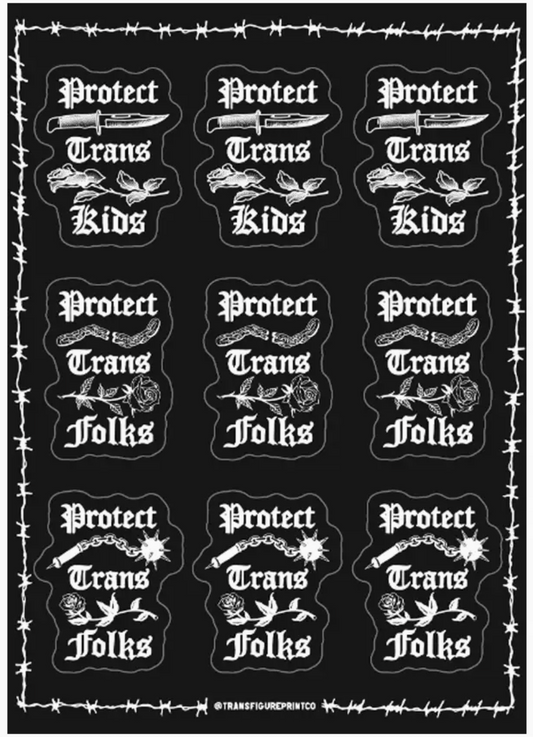 Transfigure Print Co- Protect Trans Folks/Kids Sticker Sheet