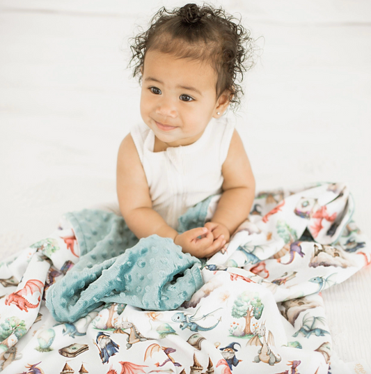 Honey Lemonade- Minky Baby and Toddler Blanket- Dragon Kingdom