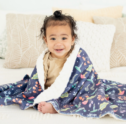 Honey Lemonade- Minky Baby and Toddler Blanket- Magic Garden