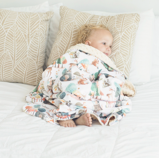 Honey Lemonade- Minky Baby and Toddler Blanket- Enchanted Forest