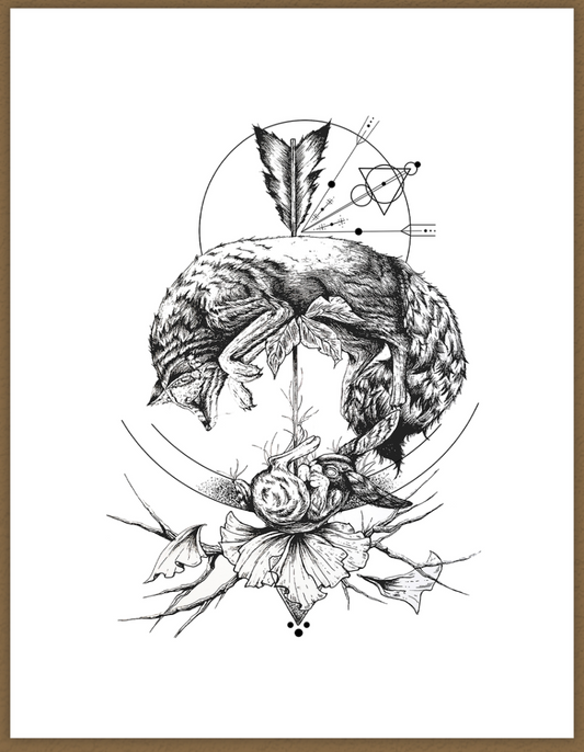 Native Fauna Art- 11"x8.5" Mors Certa