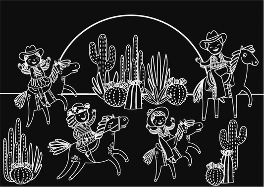 Imagination Starters- Reusable Coloring Placemats: Cowboy