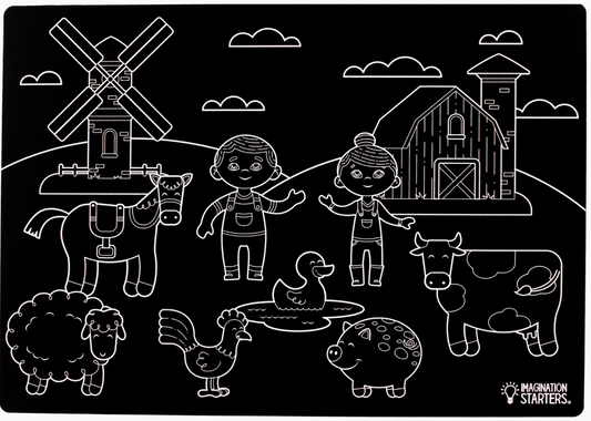 Imagination Starters- Reusable Coloring Placemats: Farm